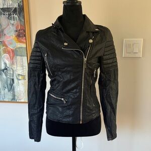Black faux Leather Biker Jacket